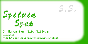 szilvia szep business card